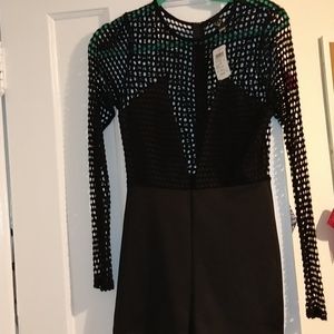 Long sleeve fishnet romper